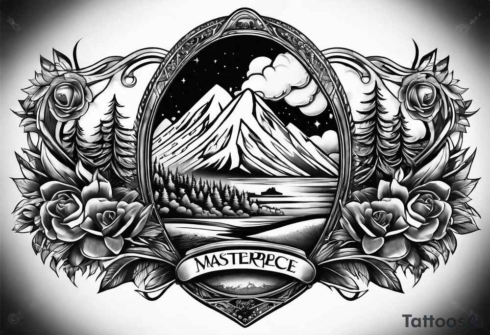 Un snowboard sur un park tattoo idea