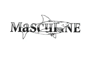 Masculine strong shark flowing tattoo idea