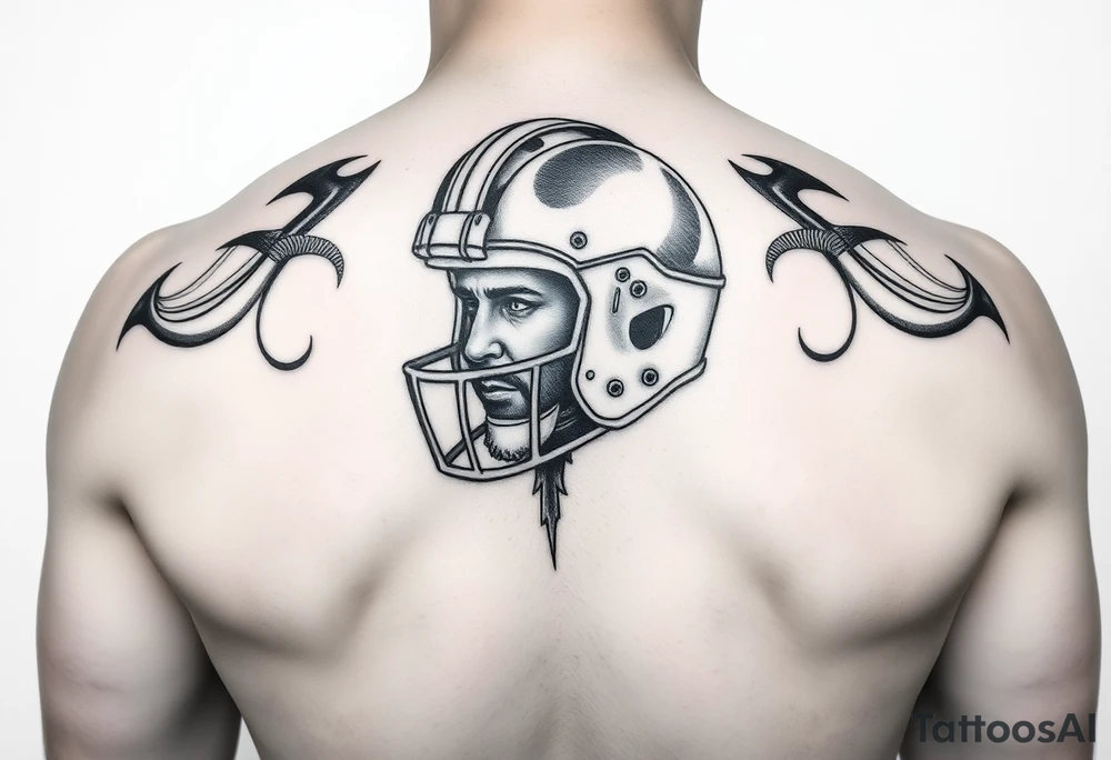 Liam inside a warriors helmet tattoo idea