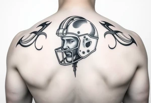 Liam inside a warriors helmet tattoo idea