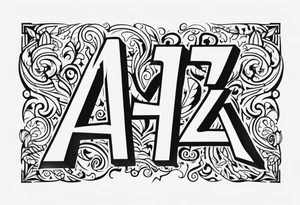 Lettering "4 4 4 4" tattoo idea
