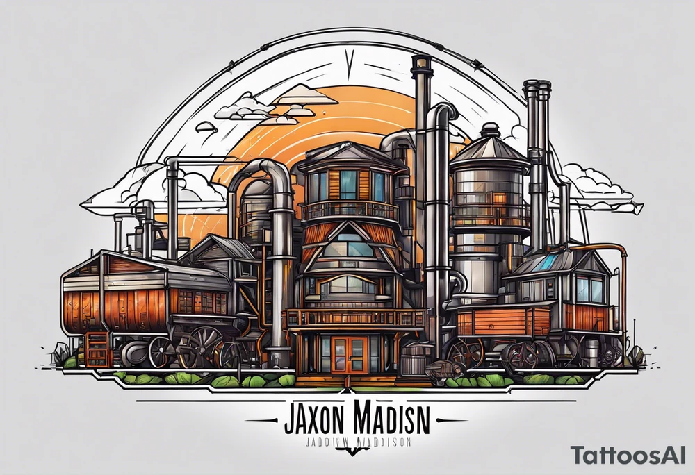 Industrial names Jaxon Madison Evelyn tattoo idea