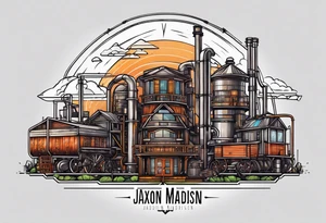 Industrial names Jaxon Madison Evelyn tattoo idea