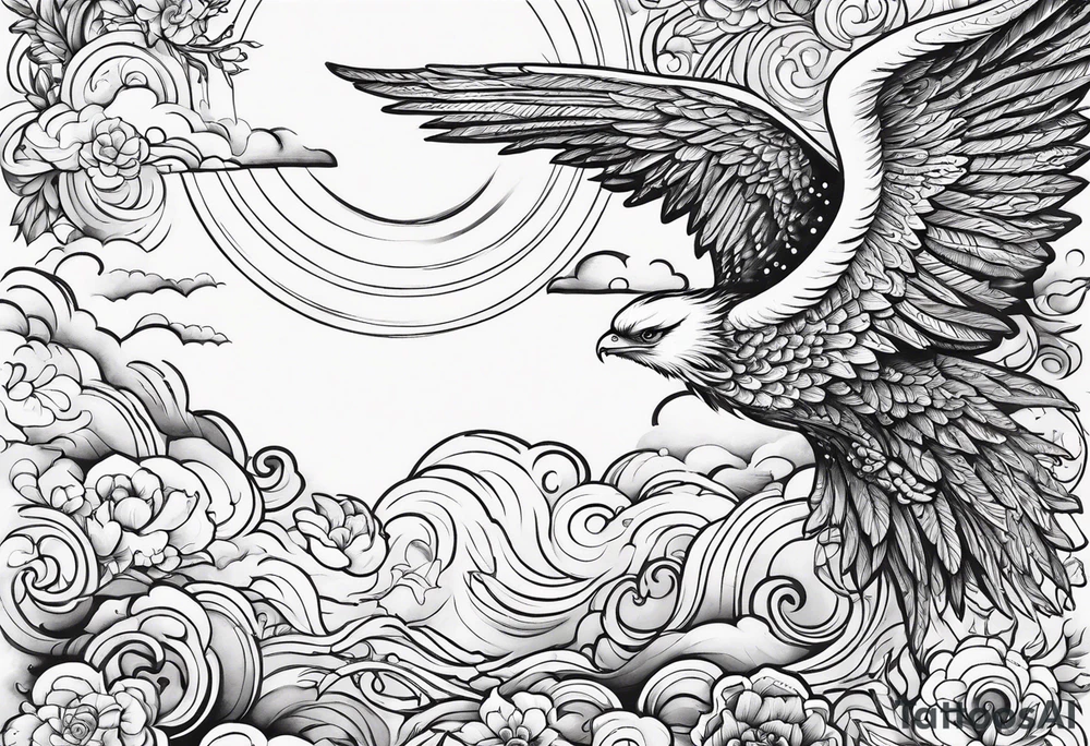 choirs of angels in sky tattoo idea
