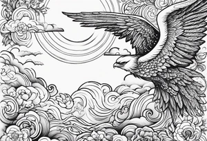 choirs of angels in sky tattoo idea