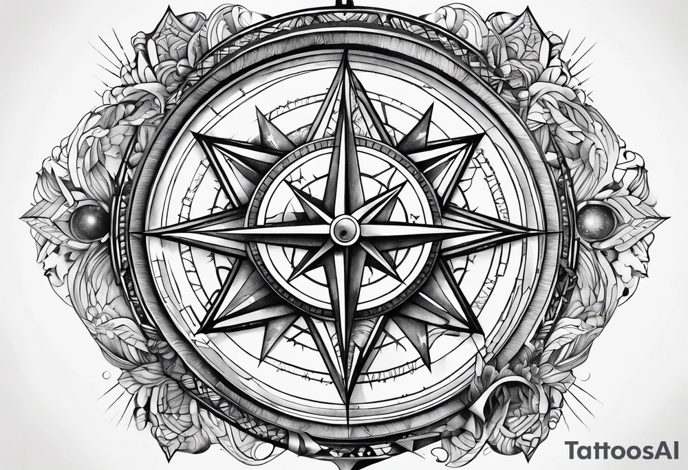Compass broken tattoo idea