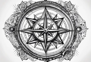 Compass broken tattoo idea