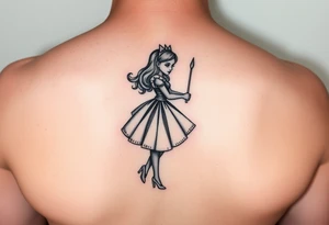 alice in wonderland not super detailed on leg tattoo idea