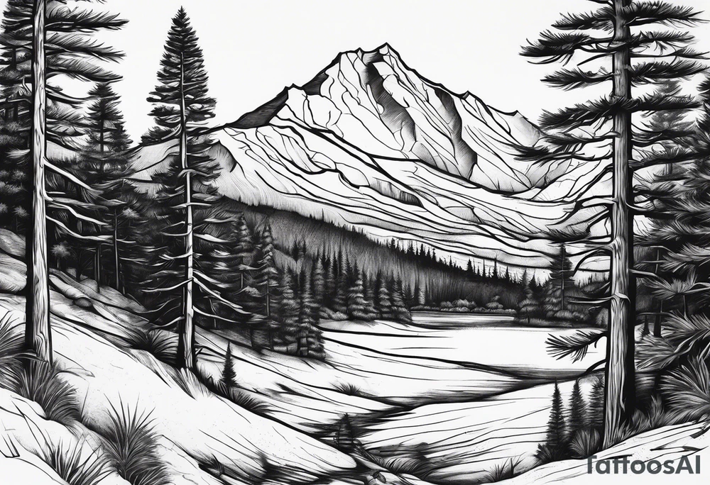 Pine trees tattoo idea