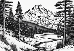 Pine trees tattoo idea