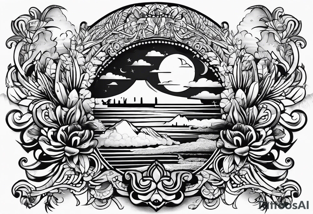 Tropical islands tattoo idea