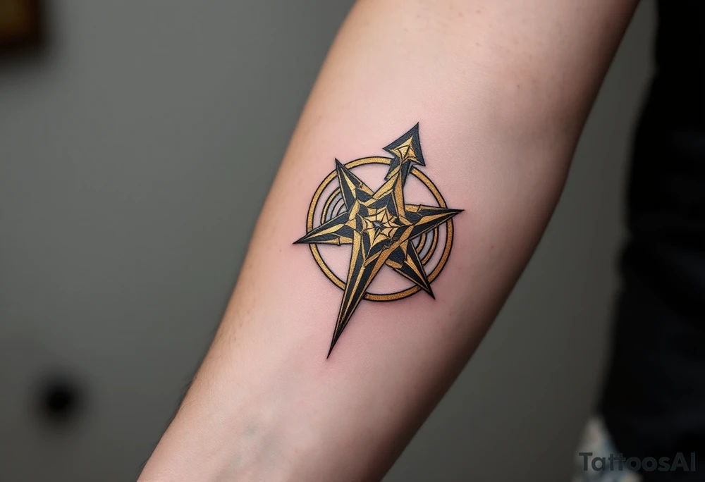 A golden Rodimych symbol marks family heritage and protection through the male line. tattoo idea