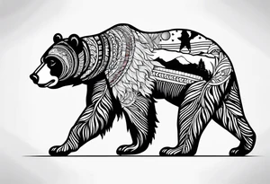 California bear flag tattoo idea