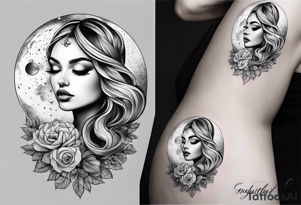 divine feminine
dainty
moon tattoo idea