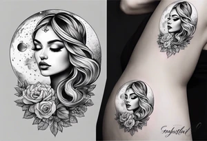 divine feminine
dainty
moon tattoo idea
