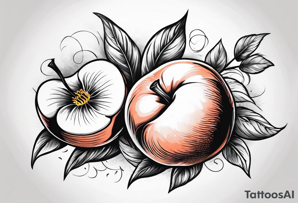 peach tattoo with sexual implications tattoo idea