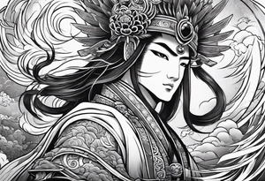 Japanese thunder god and japanese wind god tattoo idea