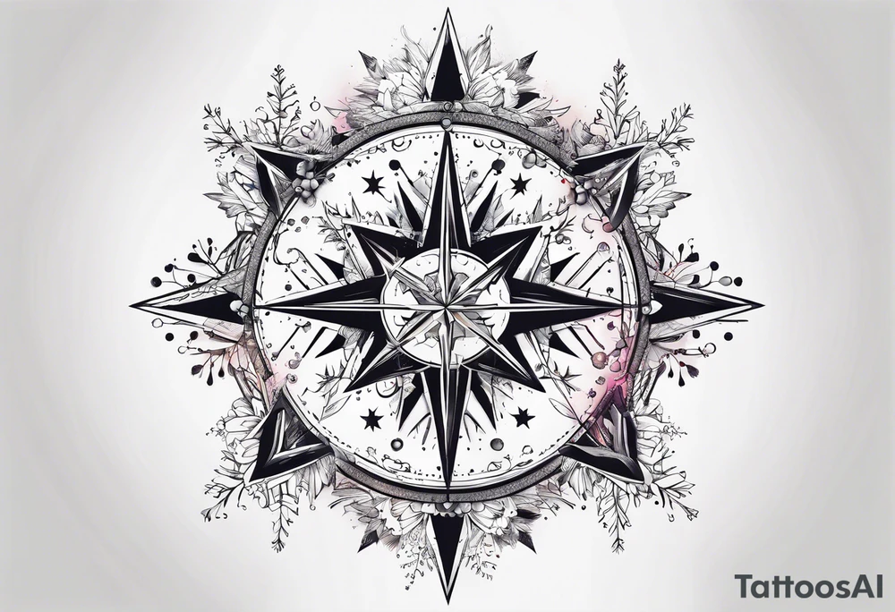 Constellation, arrow , snowflake tattoo idea