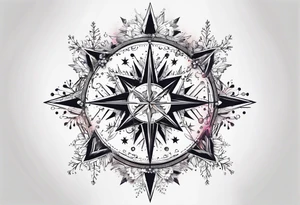 Constellation, arrow , snowflake tattoo idea