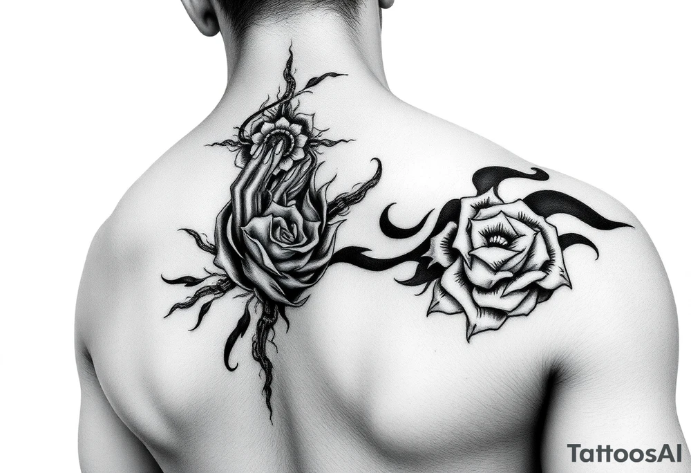 japans hand + Full arm  tattoo concept tattoo idea