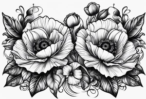 Son and daughter named Poppy and Owen tattoo idea