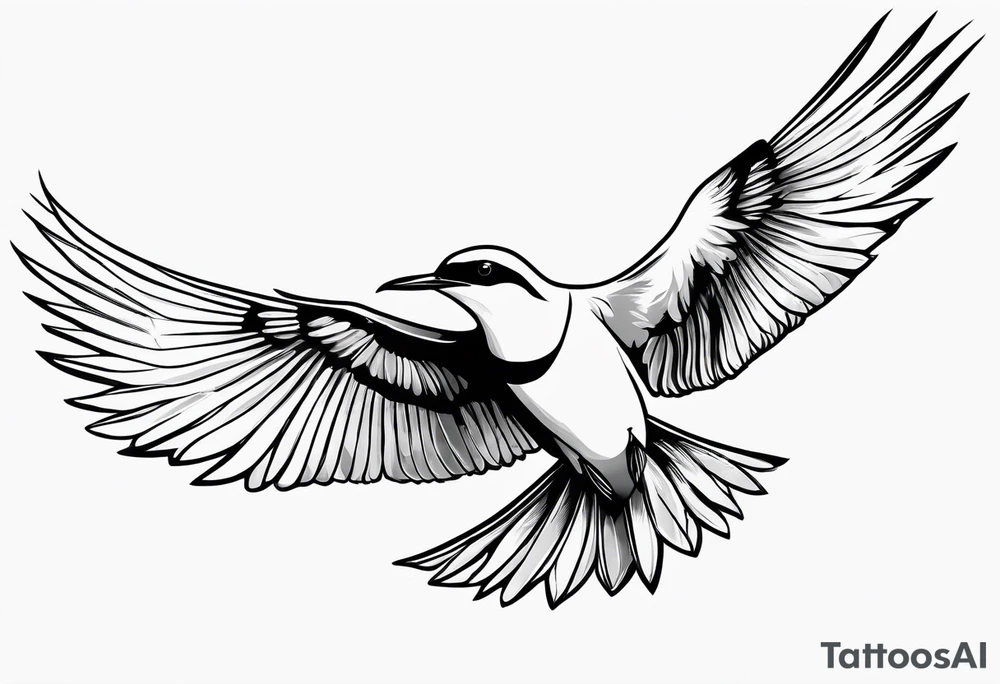 20 Silhouettes of an Arctic Tern flying tattoo idea