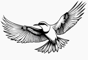 20 Silhouettes of an Arctic Tern flying tattoo idea