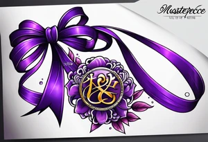 Purple cancer ribbon tattoo idea