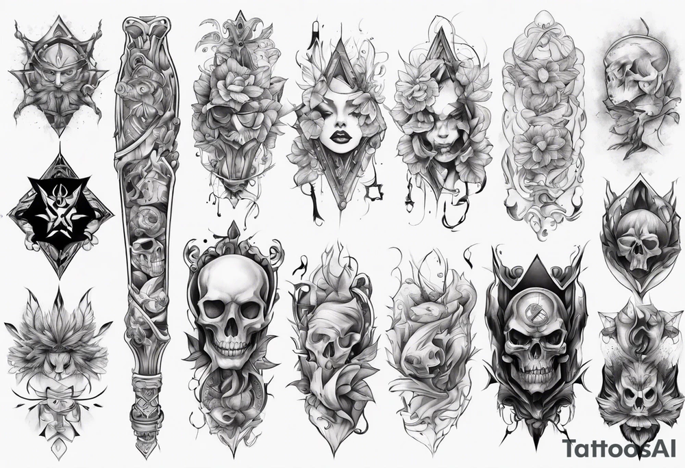 leg sleeve but unique tattoo idea