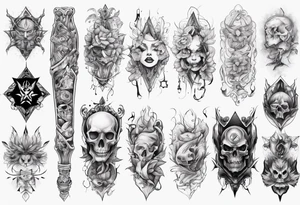 leg sleeve but unique tattoo idea