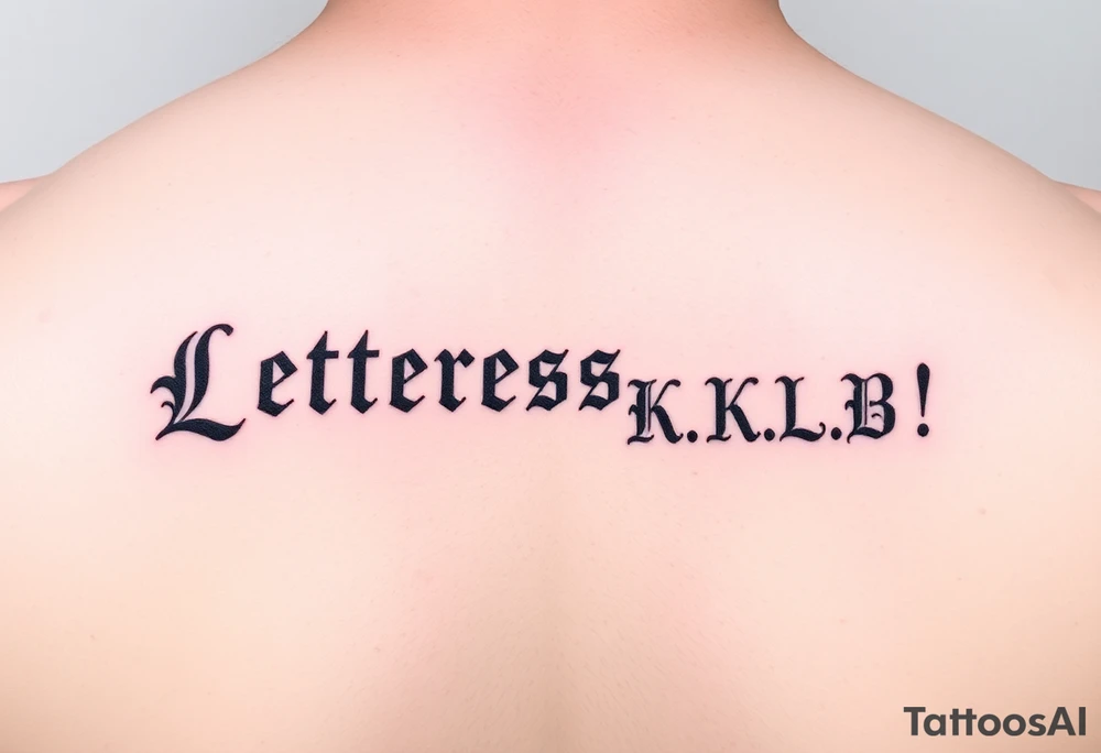 Letters K.L.B tattoo idea
