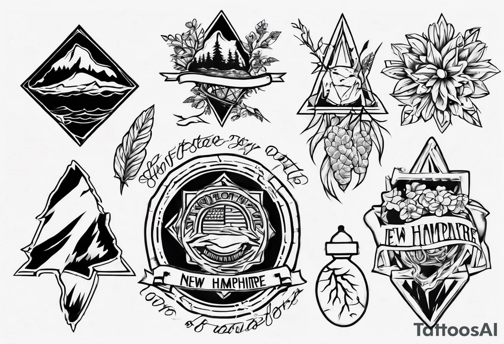 state of New Hampshire outline tattoo idea