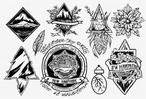 state of New Hampshire outline tattoo idea