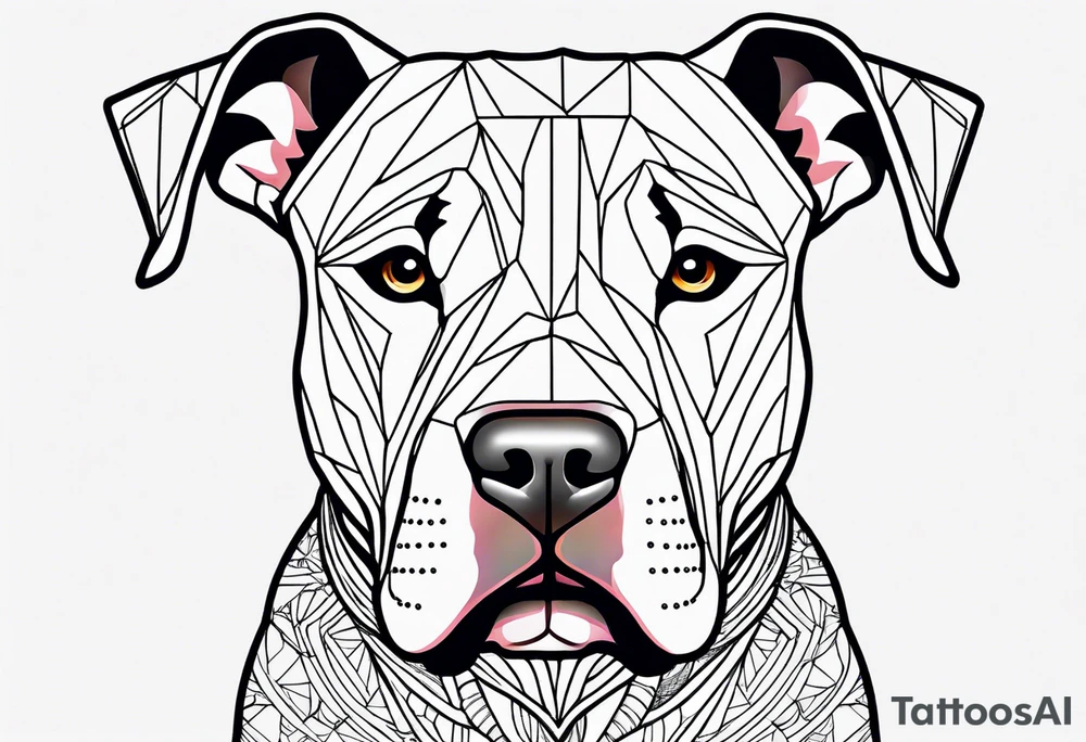 white pitbull pointed ears tattoo idea