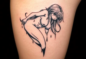 Ahego Anime Girl Full Nude bent over ass up wet and drooling tattoo idea