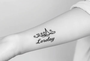 Crea un diseño significativo sobre la cultura egipcia y que tenga el nombre escrito por de bajo del diseño el nombre de mi hermana Lorelay para la parte baja del bíceps tattoo idea