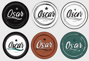 name in a circle: Oscar tattoo idea