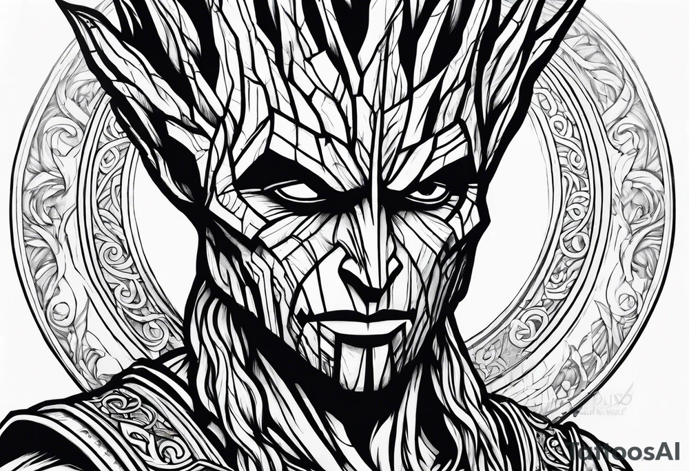 Groot greek warrior, half viewed tattoo idea