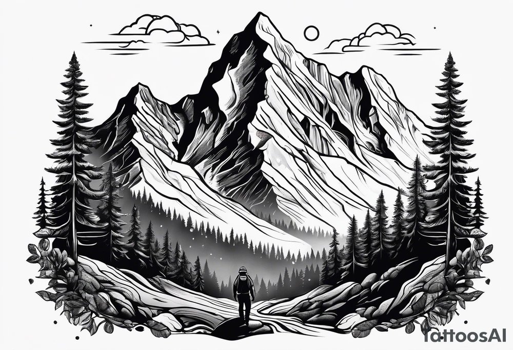 Alpine Mountain Climber and Doing Hard Things tattoo idea