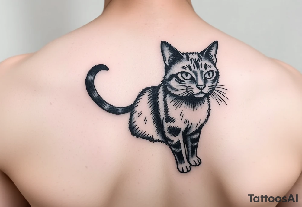black cat tattoo idea
