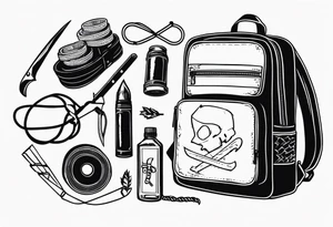 murderers kill kit backpack knife rope duct tape tattoo idea