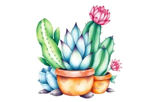 Cute cacti tattoo idea