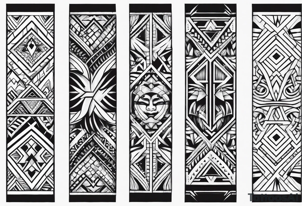 arm sleeve Polynesian tattoo idea
