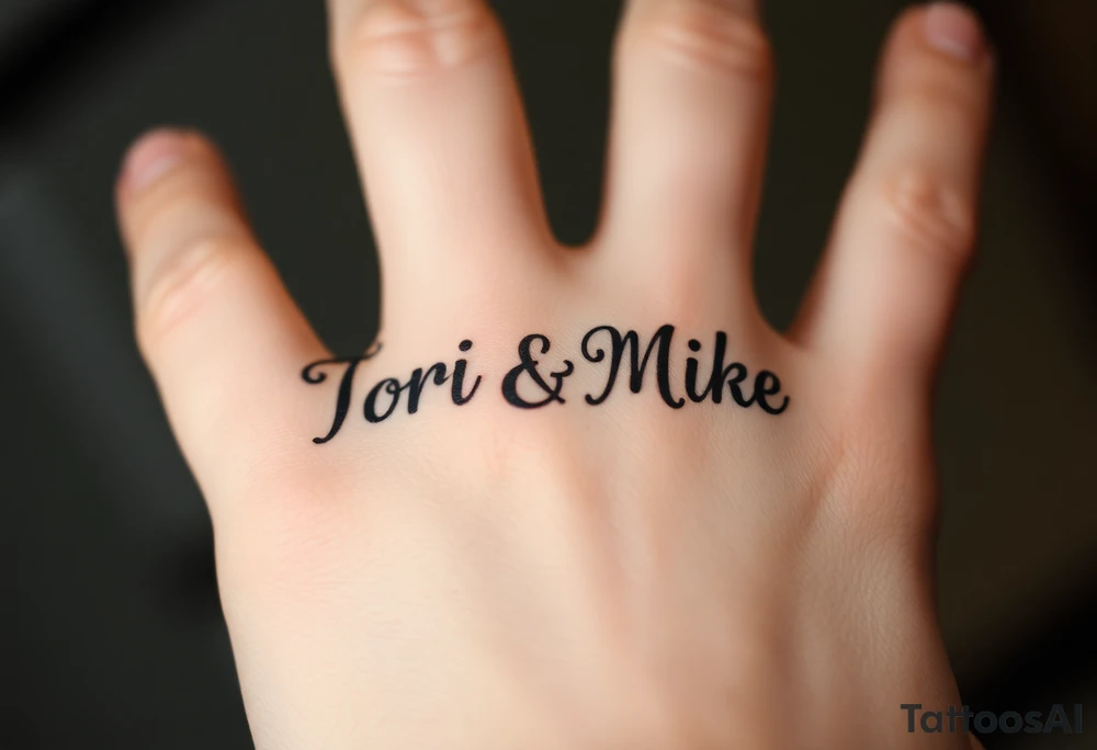The names Tori & Mike  in an ambigram tattoo idea