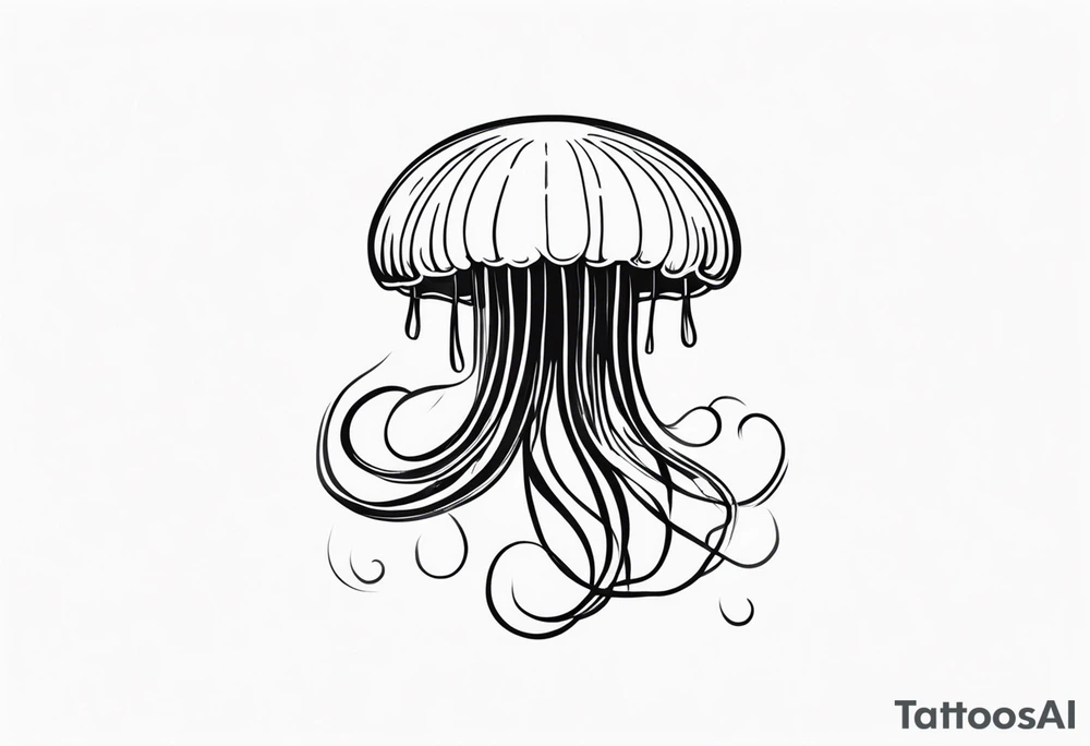 jellyfish with a small head and long tentacles tattoo idea