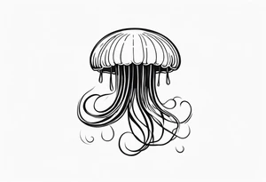 jellyfish with a small head and long tentacles tattoo idea