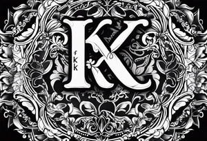A dog paw with the letters K, F, K, A in each dog paw tattoo idea