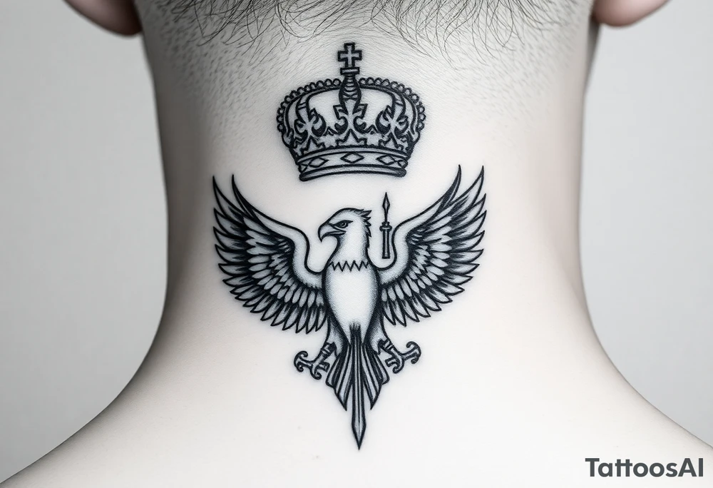 St. George
Russian imperial crown above the eagle
Russian sabre
The Kremlin or St. Basil's Cathedral scene tattoo idea