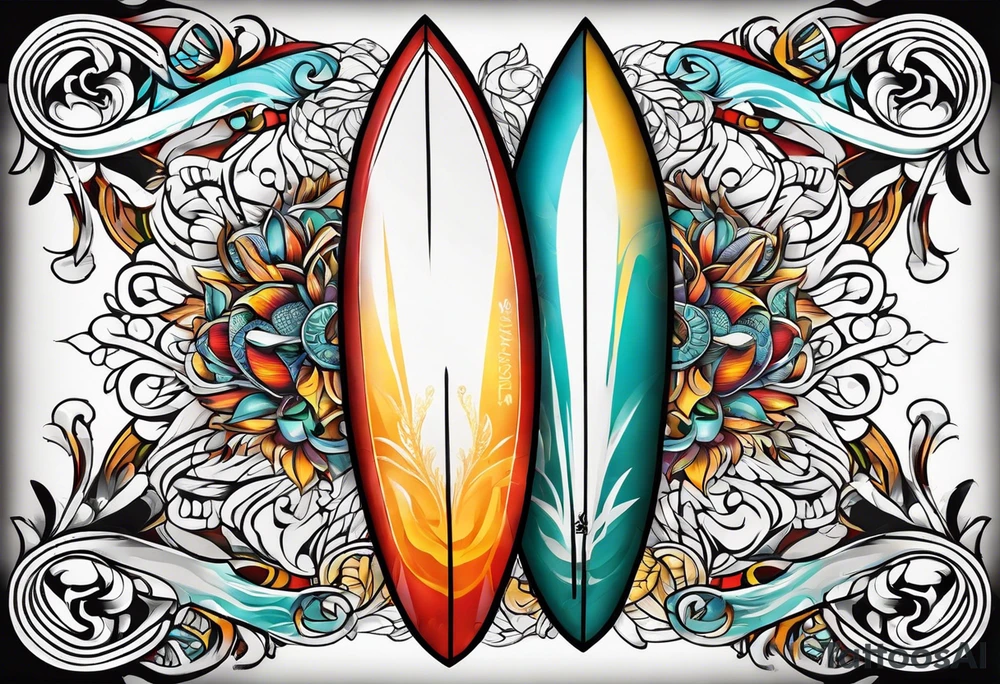 Surfboard tattoo idea