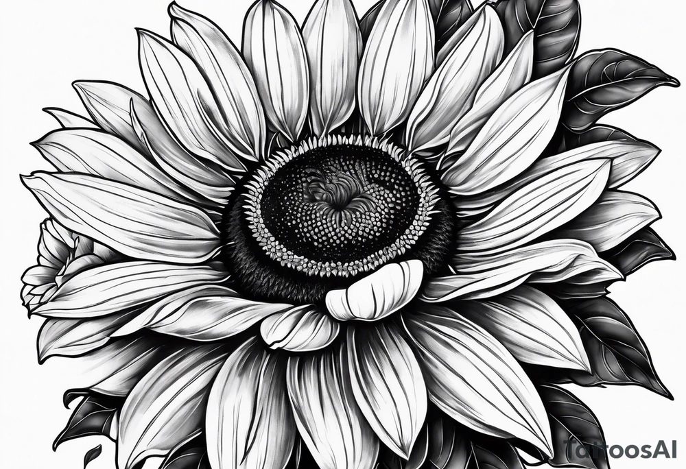 a sunflower, a bumble bee, a lemur tattoo idea